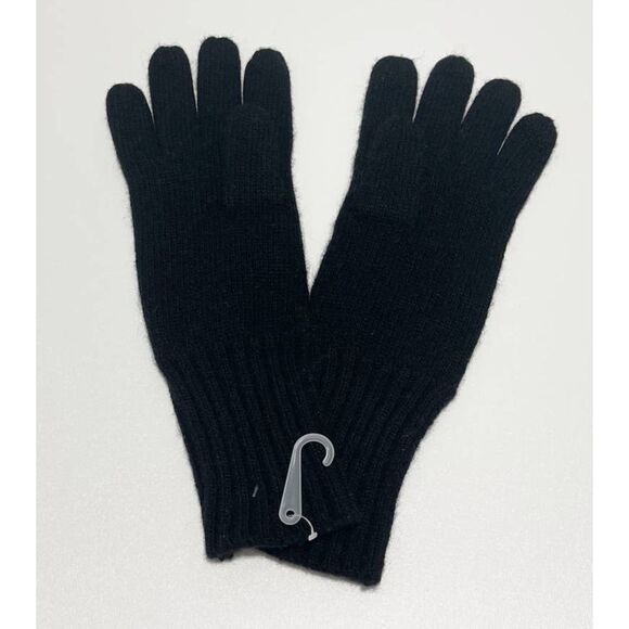 Frye Leather Patch Long Knit Wool Gloves Frye Stamped Black Large / Extra Large - Picture 3 of 6